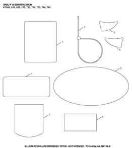 Kt740-3100 Identification Diagram and Parts List for KT740-3100  Cub Cadet Lawn Tractor